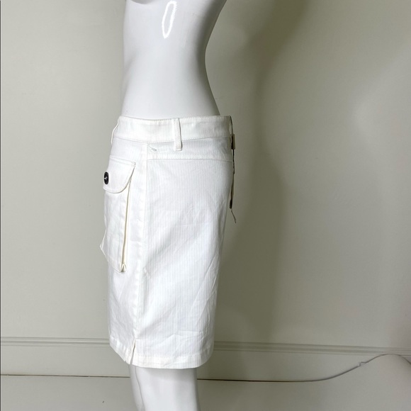 BURBERRY Skirt  8 Cotton Pockets Stripe Offwhite - Picture 5 of 15